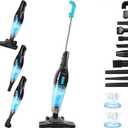 Intercleaner Corded Vacuum Cleaner, 15KPa Powerful Suction with 400W Motor, 12 in 1 Lightweight Bagless Stick Vac with Handheld, Ultra Quiet, for Hardwood Floor Carpet Car Pet Hair (#3 Black)