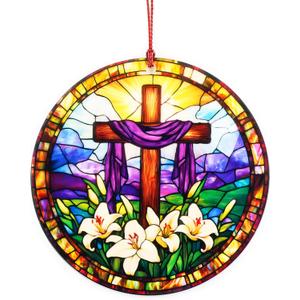 He is Risen Easter Decor  Religious Easter Cross Decoration for Home, Catholic Gifts, Christian Religious Decorations, Easter Basket Stuffers and Small Tree Ornament