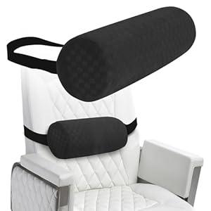 coceyese Lumbar Roll Pillow for Lower Back, Lumbar Support Foam Roll Cushion with Pillowcase and Upgraded Strap for Office, Chair, Car, Seat Pain Relief & Improving Posture (Black, Short-11 * 4.3'')