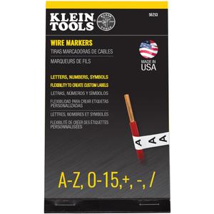 Klein Tools 56253 Wire Marker Book, Black Letters, Numbers, and Symbols