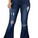 LaiyiVic Bell Bottom Jeans for Women High Waisted Stretchy Skinny Flared Denim Pants S