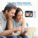 TakTark Baby Monitor, 3.2'' Color LCD Screen, 2 Way Audio, Infrared Night Vision, Digital Zoom, VOX Mode, Room Temperature Display, Long Range