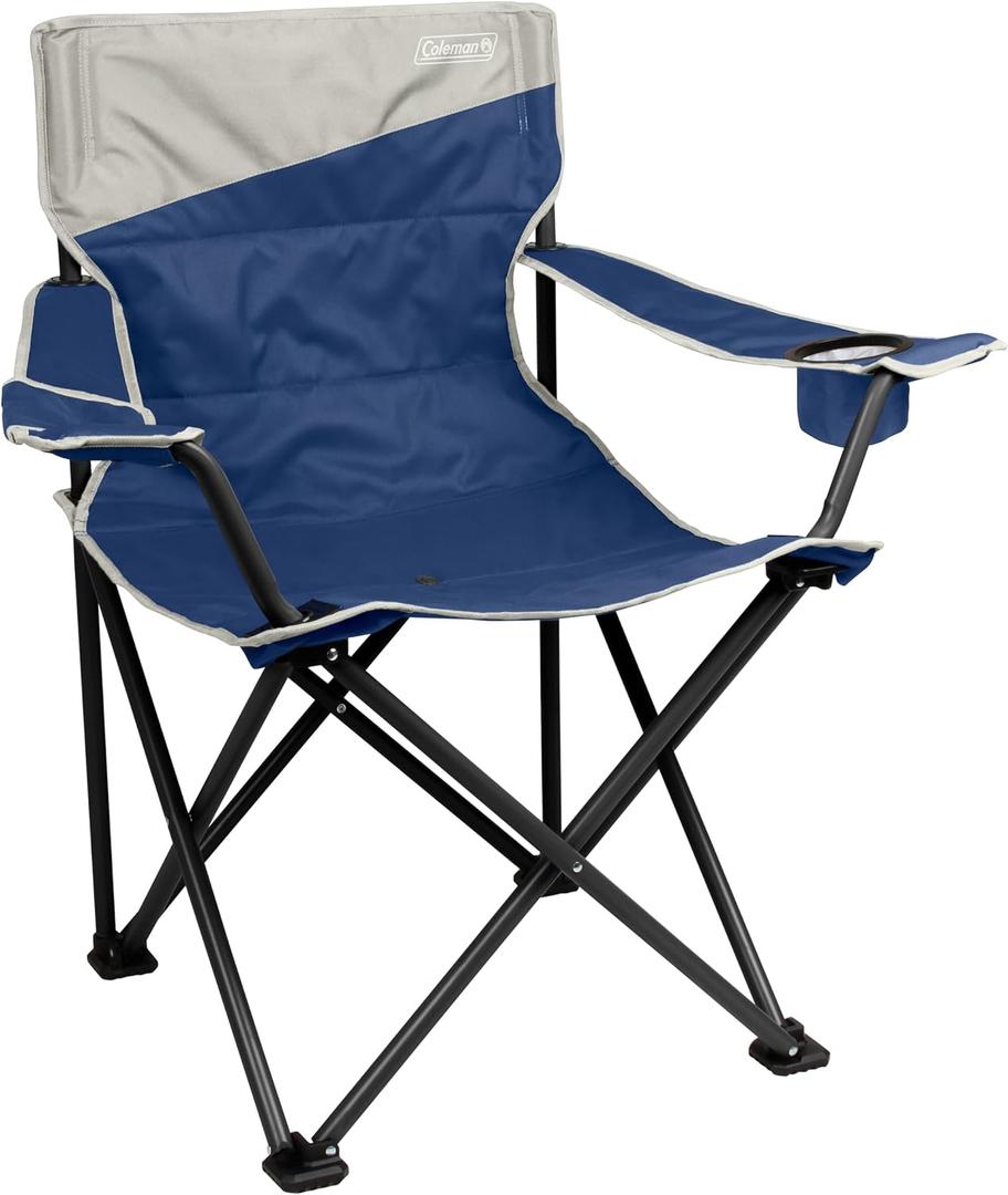Coleman Big-N-Tall Camping Chair with Cup Holder & Side Pocket, Water-Resistant XL Outdoor Seat Supports up to 600 lbs, Great for Camping, Tailgating, Firepits, Patio, & More, One Size