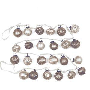 Creative Co-Op 72" Embossed Mercury Glass Ornament Garland (Taupe & Cream)