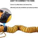 16ft Duct Hose 16IN PVC Flexible Ducting | For 16Inch Utility Blower, Ventilation Exhaust Fan, With Adjustable Rope and D-ring, Easy Install & Hang