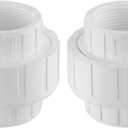 LESSO 2PCS PVC Pipe Fittings, 2" PVC Female Thread Union, High-Flow SCH40 Coupling Pipe Fitting for Plumbing, Irrigation, Pool, Spa, DIY Projects and NSF Certified