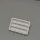 FREELOVE Desktop Card Holder, Concrete, Handmade, 3 Stair 3 Slots, Fits 30-50 Business Cards, Stone Weighted, Smooth Finish, Eva Base, Office Desk Organizer (White, Small)