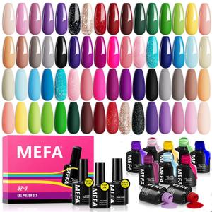 MEFA 35 Pcs Gel Nail Polish Set, 32 Colors All Seasons Collection Gel Nail Polish Set with Matte/Glossy Base Top Coat Manicure DIY Salon Home Decoration Beginners Gifts for Women (1-A Verse of Flower)