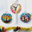 2 x NewEleven Tree of Life Ornament 2025 - Beautiful Christmas Ornaments, Tree of Life Gifts for Women, Men - Meaningful Gifts from Friend, Family - Stained Glass Ornament