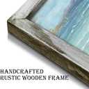 Abstract Beach Framed Painting Artwork: Seaside Chair Wall Art Seascape Hand Painted Painting for Vacation Villa (16" W x 11" H, Multiple Sizes/Material)