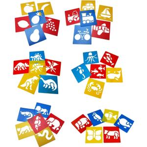 Lependor 36 Pieces Plastic Drawing Painting Stencil Templates - Washable Template - Random Colors (Style 1)