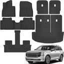 Floor Mats Compatible with Hyundai Palisade 2026 7 Seats(Only Fuel),All Weather Protection Duarble TPE Cargo Liner with Backrest Mats Accessories Compatible with Hyundai Palisade 2026 Fuel