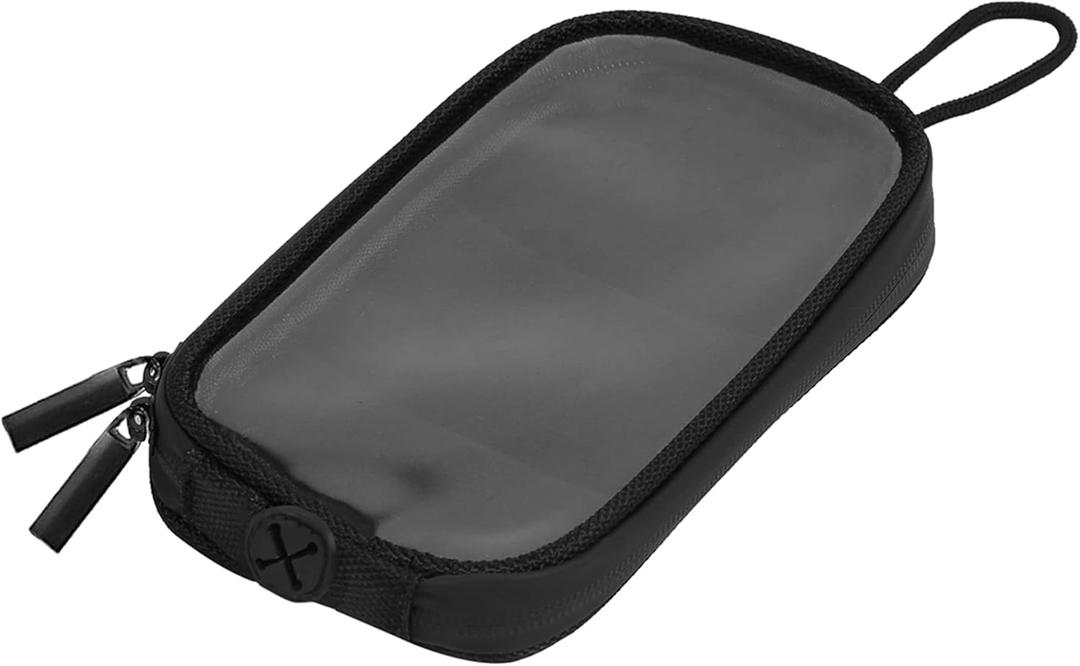 X AUTOHAUX Universal 7'' Magnetic Tank Bag with Headphone Hole PU Leather Waterproof Motorbike Saddlebag Cycling Bag for Motorcycle Traveling