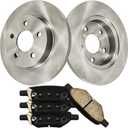 KAC Front Ventilated Brake Rotors and Ceramic Brake Pads Set Replacement for 2004-2012 Malibu, 2005-2010 G6, 2007-2009 Aura, 2005-2008 Cobalt,
