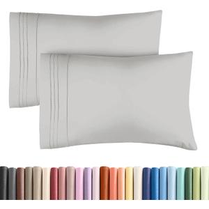 Queen Pillow Cases Set of 2 - Ultra Soft Hotel Quality Pillowcase Covers - Comfy Cozy Bedding for Women, Men, Kids & Teens - Machine Washable Pillow Protectors - 2 Pieces Set - Queen Size French Grey (03 - French Grey)