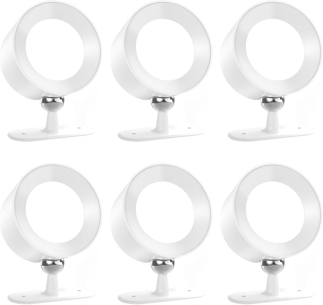 Aomees Wall Lights Battery Operated Wall Sconce, 3 Color Temperatures & 3 Brightness Levels & Remote and Touch 360Rotation, Mounted Cordless Lamp Magnetic Rechargeable Led Lights for Bedroom 6pcs (White)