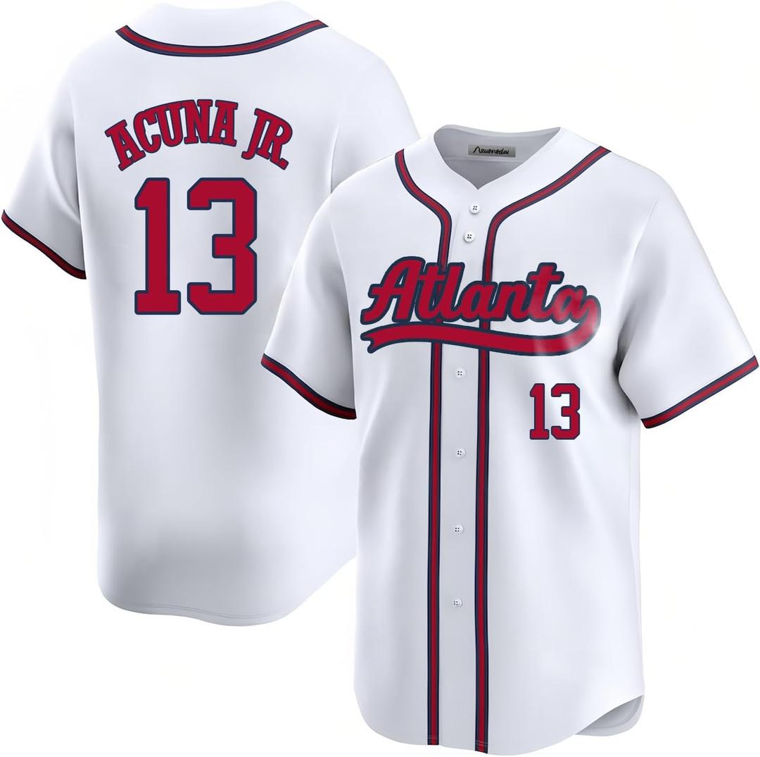 Custom Mens/Women/Youth Atlanta Baseball Stitched T-Shirt for Sports Fan (X-Large)