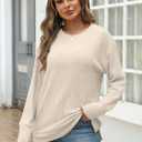 ANRABESS Women Long Sleeve Shirts Business Casual Tunic Tops Fall Lightweight Sweaters Dressy Blouses 2025 Fashion Outfits Beige XX-Large (Beige, XXL)