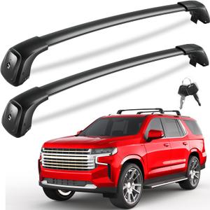 Lockable 330lbs Roof Rack Cross Bars Compatible with 2021 2022 2023 2024 2025 Chevrolet Suburban & Tahoe & GMC Yukon XL & Cadillac Escalade ESV, Heavy Duty Rooftop Aluminum Crossbar Carrier