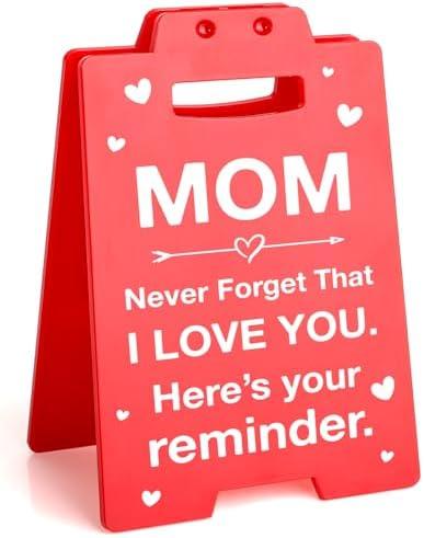Lodeskee Mom Birthday Gifts, Valentines Day Gifts for Mom from Daughter Son, Mothers Day Gifts for Mom Mother in Law Stepmom Bonus Mom Single Mom, Cool Decorative Signs & Plaques for Mom, Red 4 Pack