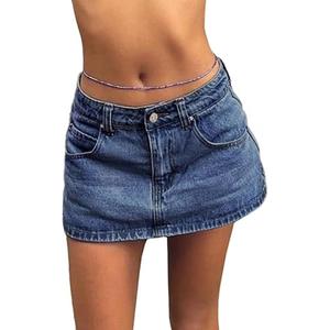 EMMIOL Skirts for Women Mid/Low Rised Sexy Mini Dress 2026 Trendy Summer Y2k Clothes Denim Skirt, Size XS