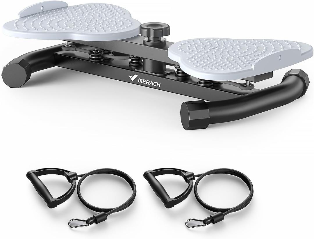 MERACH Waist Twister Machine, Ab Twist Board with 300 lbs Weight Capacity, Abs Workout for Slim Waist and Core Ab Exercise, Noiseless Home Gym Exercise Equipment for Women Men (Grey)