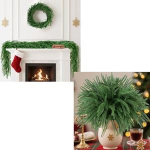 2 PCS Norfolk Pine Garlands + 12 PCS Norfolk Pine Branches