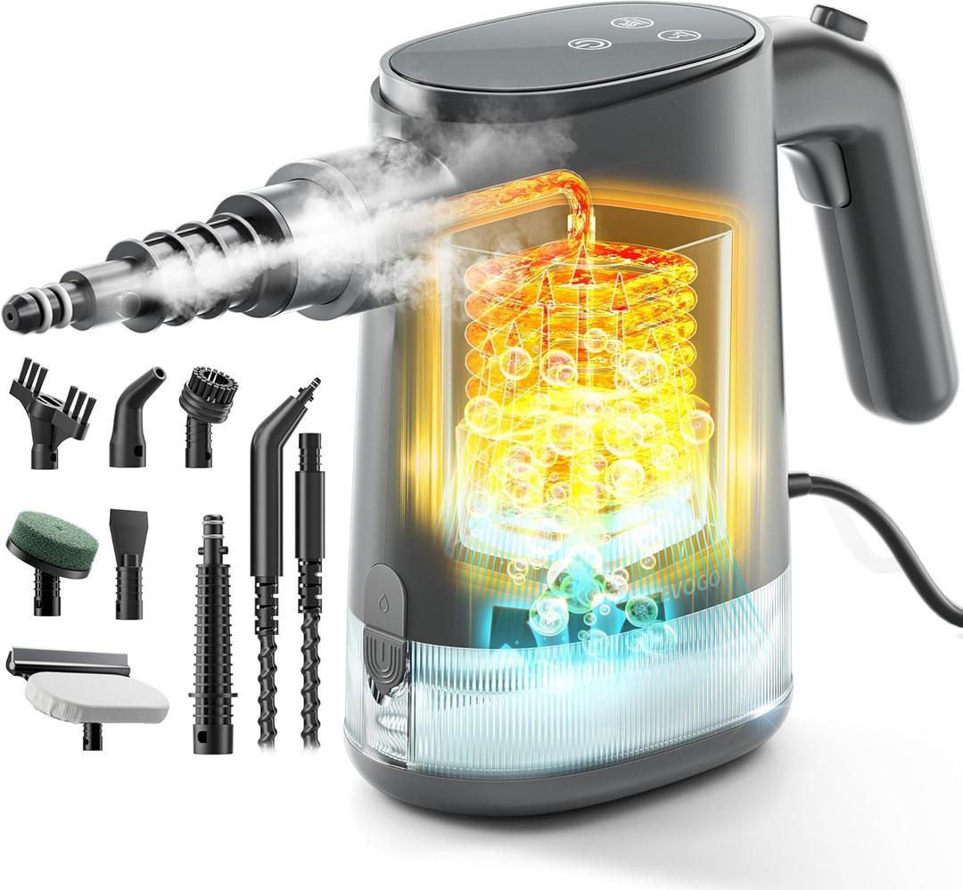 Handheld Steam Cleaner for Home, 15s Instant Heat Pressurized Steam Cleaner, Lightweight Upgrade 650ML Tank, Portable Steam Cleaner for Kitchen, Grout, furniture, Car, Bathroom & Clothes