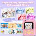 Instant Print Camera for Kids, 1080P Video Camera with 3 Print Rolls, 32GB Card & Cute Cover, Gift for Girls Boys Age 3-12, Toddler Digital Camera with Games, Filters, Music Pink