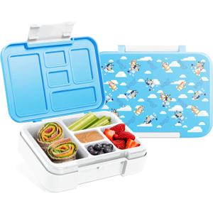 Simple Modern Bluey Bento Lunch Box for Kids | BPA Free, Leakproof, Dishwasher Safe | Lunch Container for Boys, Girls, Toddlers | Porter Collection | 5 Compartments | Bluey Sky