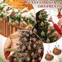 Giegxin 12 Set Funny Christmas Ornaments 2025 Kit Reindeer Poof Ball Prank Xmas Hanging Fillable Ball Ornament DIY Funny Hilarious for Home Christmas Tree Party Decor, 2.36 Inch