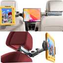 LISEN 3 in 1 for iPad Holder for Car Accessories for Women Interior Road Trip Camping Essentials Tablet Holder Backseat Car Organizer Car TV for Back Seat Headrest iPad Car Mount Kids Fire Tablet