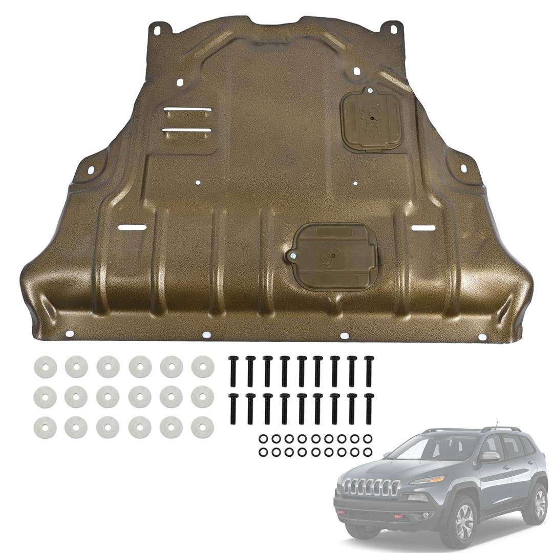 Magimaker Aluminum-Magnesium Alloy Front Engine Splash Shield Guard Fit for Jeep Cherokee 2014 2015 2016 2017 2018 Lightweight Heavy-Duty Skid Plate | Mud Flap Case Cover