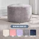 Hobestluk 4ft Bean Bag Chairs for Adults Large Beanbag Chair with Plush Faux Fur Cover Big Bean Bag Chair for Living Room Bedroom Dorm Office - Grey (44 x 44 x 24)