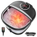 Gehona Foot Spa Bath Massager with Heat, Bubble, Temperature Control, Remote Control, Touchscreen, Pumice Stone, Pedicure Foot Spa Gift for Man Women Mother Father (Plus Size)