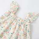 Baby Girls Cotton Sleeveless Swiss Dot Dress Ruffle Sleeve Party Sundress (White)