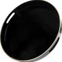 Black Round Decorative Tray with Handles, 13" Versatile Serving Tray for Coffee Table, Ottoman, Ideal for Serving, Displaying, Organizing