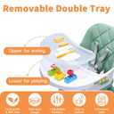 Babyliebe Baby High Chair, 8 in 1 Convertible Wooden High Chair for Babies and Toddlers, Converts to Booster Seat, Toddler Chair & Stool, with Removable Double Tray, Adjustable Legs & Footrest (Green)