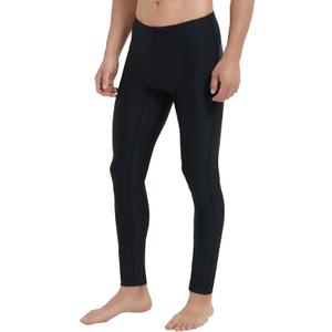 Ubestyle UPF 50+ Men's Active Surfing Water Leggings Swim Pants Swim Tights Beach Pants Sun Protective (Black)