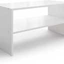 LOWOSA 2-Tier Stackable White Shoe Rack, Wooden 2-Shelf Shoe Organizer Freestanding Shoe Storage Stand for 6-9 Pairs, Perfect for Closet, Entryway, Office Use - White(Pack of 2)