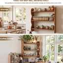3-Tier Wood Floating Wall Shelf, Wall Mounted Shelves Bedroom & Living Room, 17.3 x 4.7x 12.2 inches