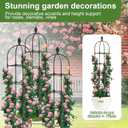 2 Pack Garden Obelisk Trellis, 70" Tall Plant Support for Climbing Vine, Metal Covered Plastic Coating Rustproof Heavy Duty Rose Trellis Indoor Outdoor(Black, 70 * 11.8 * 11.8INH*W*L)
