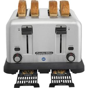 4 Slot Toaster with Crumb Tray, Longer-Life Heating Elements, Stainless-Steel Construction, NSF Certified, 24855