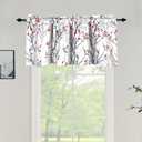 poefun Blackout Curtain Valances for Kitchen Windows - Tree Branches Printed Short Valances for Bedroom/Living Room/Bathroom/Farmhouse/Laundry with Rod Pocket 1 Panel 52 by 18 Inches Long, Grey