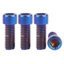 Hex Bolts, Titanium Finish, M8 x 20 25 30 35 40mm, Stainless Steel, Allen Drive, 4-Piece, for Bicycle, Motorcycle, Car (Burnt Blue, M8x20mm)