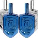 Izzy 'n' Dizzy Hanukkah Dreidels - Metallic Blue and Silver Dreidel - 10 Pack Medium