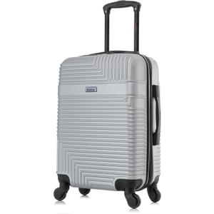 InUSA RESILIENCE Luggage with Spinner Wheels | Durable Lightweight Hardshell Suitcase, Spacious Travel Bag with Handle and Trolley | 20-Inch Carry On Small Luggage | Silver