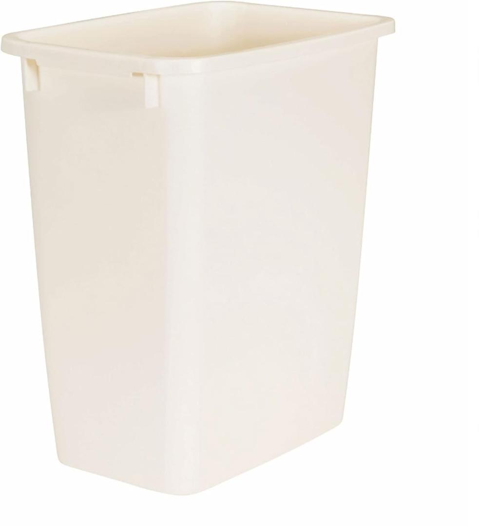 Rubbermaid 21 Quart Traditional Kitchen Bathroom and Office Rectangular Plastic Open Wastebasket Trash Can Bisque
