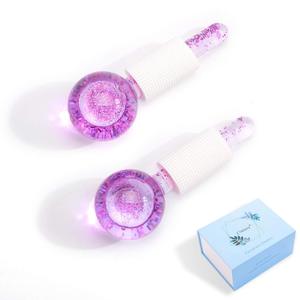 ICE BEAUTY BALLS for FACIAL, 2PCS Purple Facial Roller for Cold Facial Massage Face Roller Balls with Anti-Freeze Liquid to Reduce Puffiness, Pores, Wrinkles