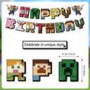Pixel Balloon Arch Garland Kit - Miner Birthday Decorations Banner Black Green Brown Game Controller Mylar Balloons Miner Balloon Arch kit Pixel Game Birthday Party Decorations for Boys